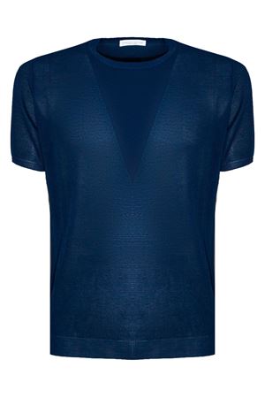 T-shirt in maglia misto cotone blu ROBERTO COLLINA | 261MYA1612114